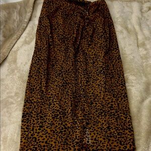 Leopard Print Midi Skirt